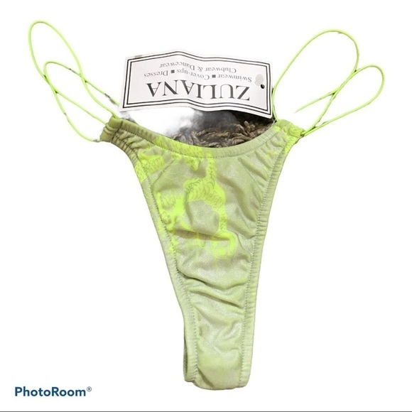 Zuliana metallic dragon green print thong new with tags - Picture 2 of 7